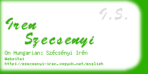 iren szecsenyi business card